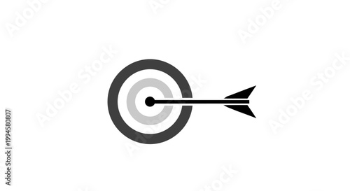 Minimalist Target Icon with Arrow Depicting Precision, Focus, and Strategic Achievement