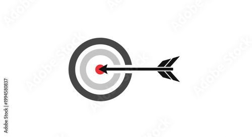 Minimalistic graphic of an arrow hitting a target, perfect for business or success concepts