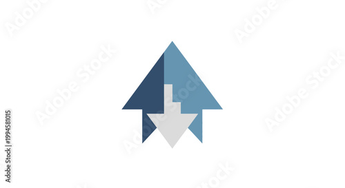 Abstract illustration depicting upward and downward trends in a minimalist graphic design