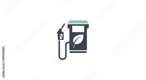 Illustration depicting a green gas pump station representing eco-friendly fuel sources