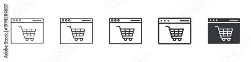 Online Shopping Different Icon Set Simple Style Collection