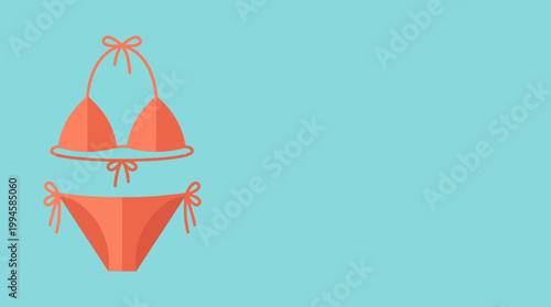 Swimwear fashion design bikini illustration.leave space for text