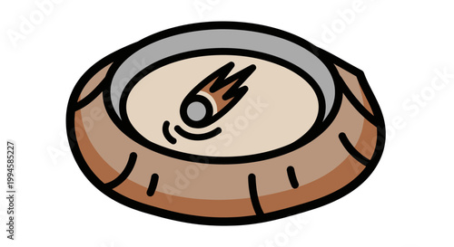 Cartoon illustration of a cigar ashtray.