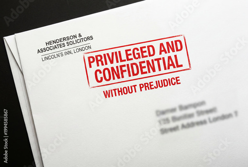 Privileged and Confidential Legal Letter with Red Stamp from Law Firm Solicitors