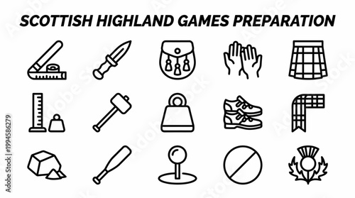 Scottish Highland Games Preparation Icons