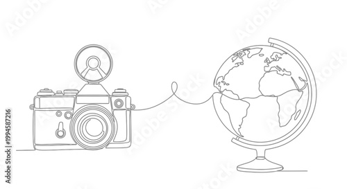 Camera Connected to Globe Travel.