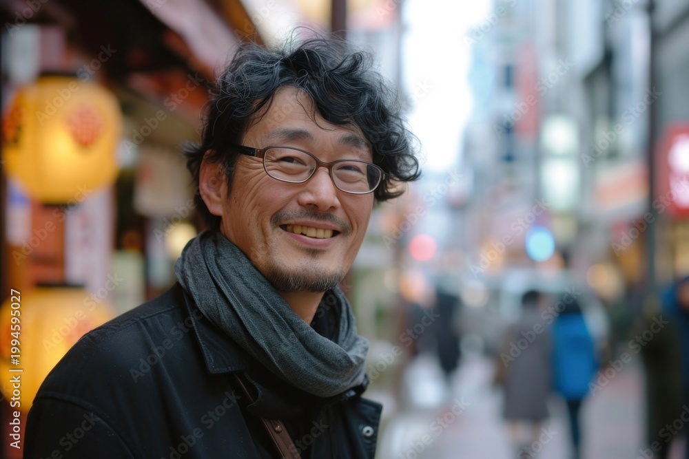 Obraz premium Japan writer portrait glasses adult.