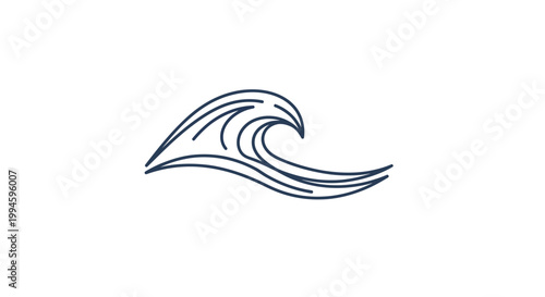 Minimalistic and stylized wave illustration in a minimalist and clean aesthetic