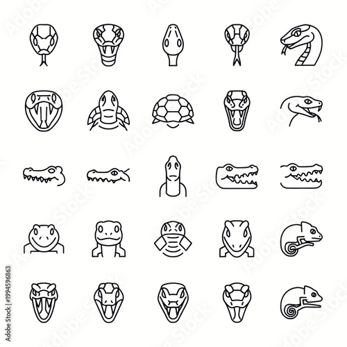 Collection of veterinary icons representing pet care, health, and treatment services.