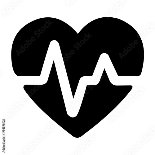 Heart rate icon health pulse monitoring symbol