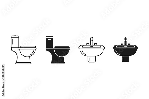 Bathroom Fixtures Icons