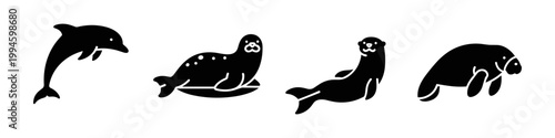 Marine Mammal Silhouettes Collection