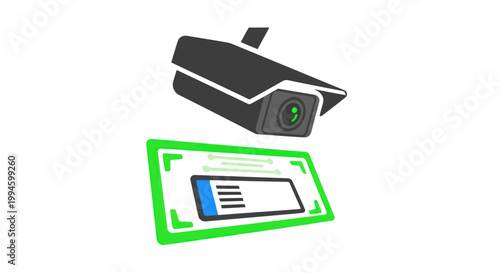 Security Camera Scanning License Plate, Surveillance System Technology