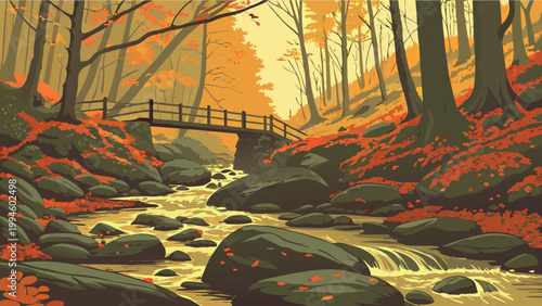 Four seasons nature landscape collection featuring autumn forests, spring blossoms, tropical beaches, and underwater marine life.