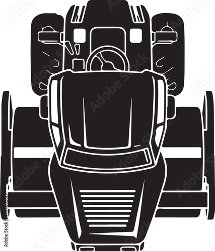 Vintage Tractor, Tractor Silhouette, Farm Vehicle, Agricultural Icon