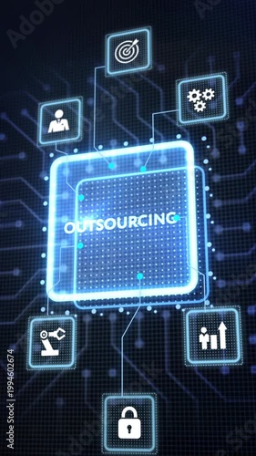 Business, Technology, Internet and network concept. Outsourcing human resources.