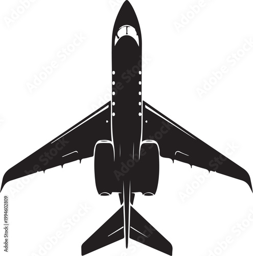 Airplane, jet, aircraft, silhouette, black, vector, travel, transportation, icon
