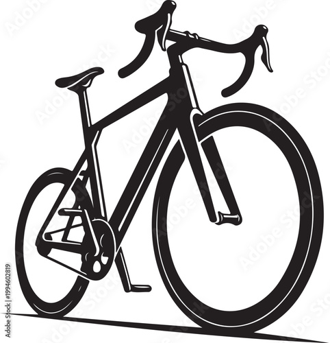 Road bike, bicycle, cycling, vector, black, illustration, sports equipment