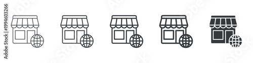 Online Shop Different Icon Set Simple Style Collection