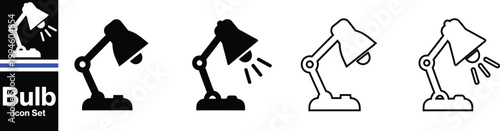  light bulb icon set. Creative, generating idea, solution , knowledge, lamp