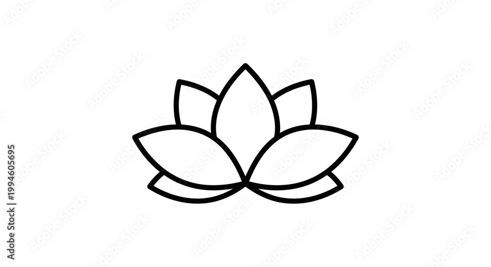 Fototapeta premium Lotus Flower Simple Line Art.
