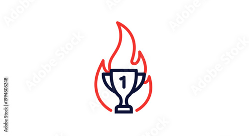 Number One Trophy Cup Icon.
