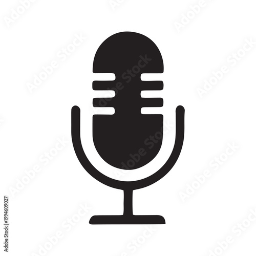 Microphone icon, audio symbol, sound equipment, voice recorder