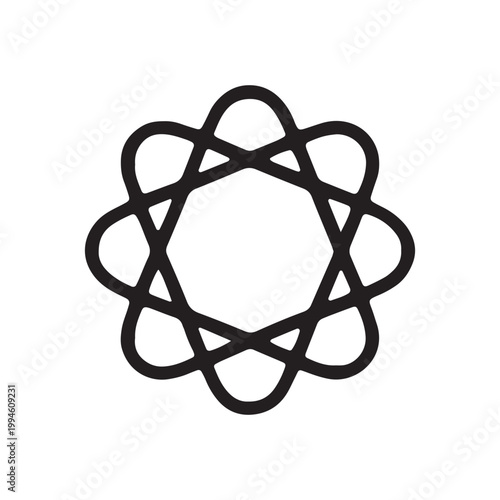 Geometric, abstract, black, line art, vector icon, symbol, logo, design element