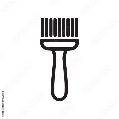 Black paintbrush icon, vector brush tool, graphic design element, illustration