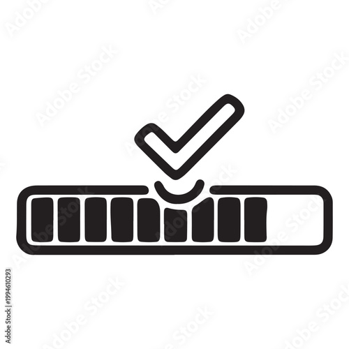 Check mark, tick, verification icon, black, vector graphics