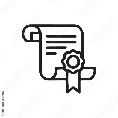 Certificate, Award, Scroll Icon, Vector Badge
