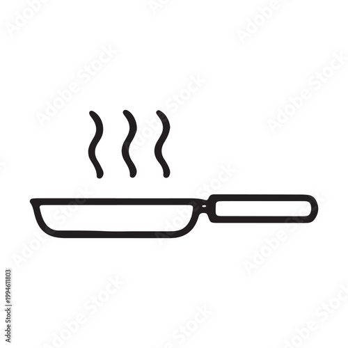 Pan icon, cooking symbol, kitchen utensil, frying pan
