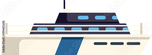 Luxury yacht illustration for ocean transport, travel, and holiday concepts