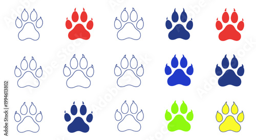 Photography Colorful Paw Prints - Pet Animal Footsteps Collection