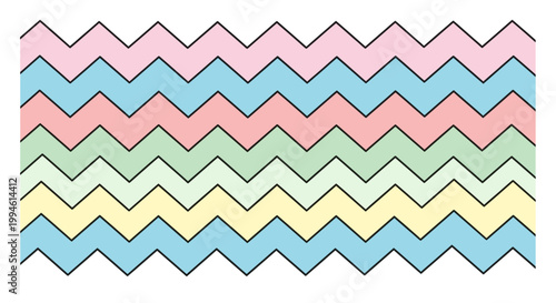 Картината върху платно Colorful zigzag pattern design element.