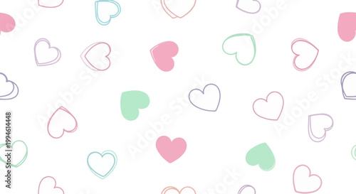 Colorful hearts in various colors.