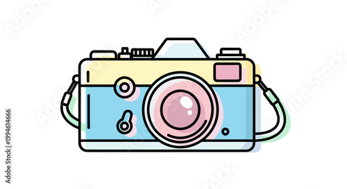 Colorful illustration of a camera.