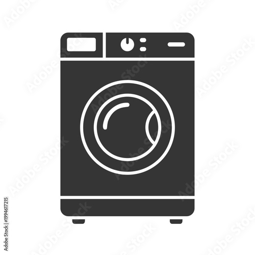 シンプルなドラム式洗濯機のシルエットアイコン