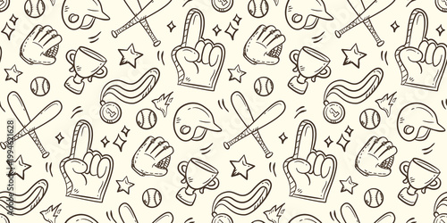Photos Baseball doodle background