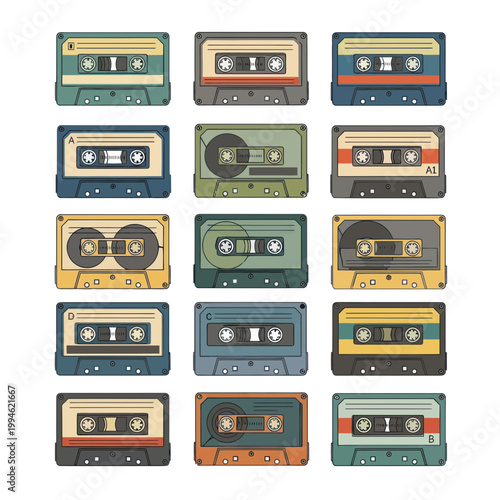 Retro Cassette Tapes Collection - Vintage Audio Music Media