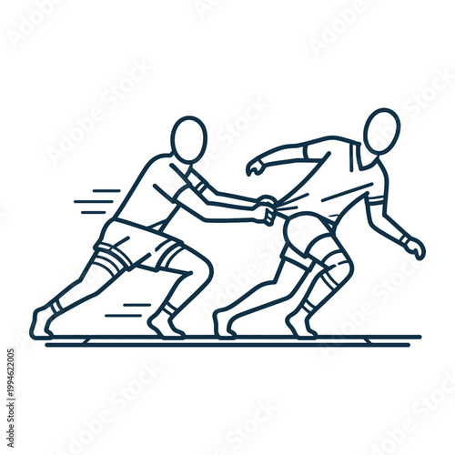Minimalist of Kabaddi Action with Bold Vector Design.