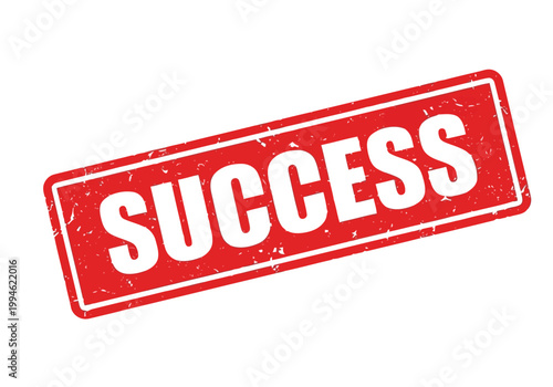 Grunge red rubber stamp with the word success
