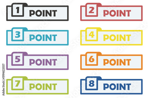 イラスト素材：ポイント,重要,チェック,注目,注意,数字	