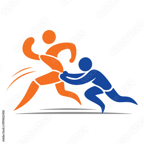 Minimalist of Kabaddi Action with Bold Vector Design.