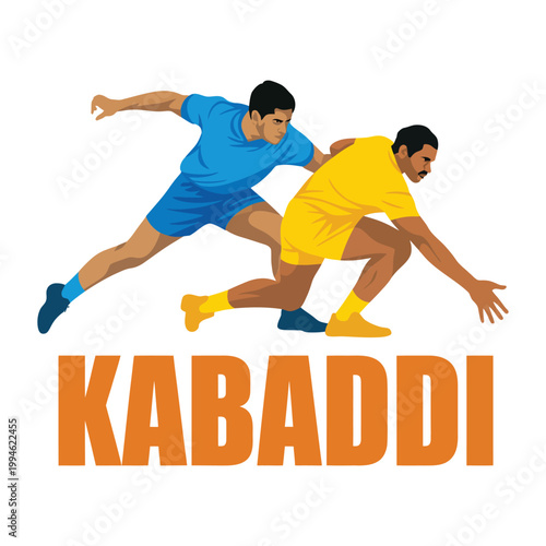 Minimalist of Kabaddi Action with Bold Vector Design.