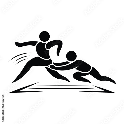Minimalist of Kabaddi Action with Bold Vector Design.