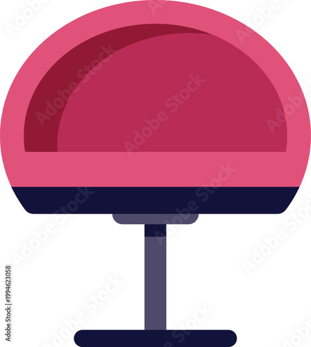 Modern pink ball chair with a dark base, resting on a clean white background