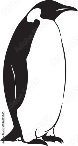 Minimalist black silhouette of a swan standing on grass bird minimalist monochrome outline