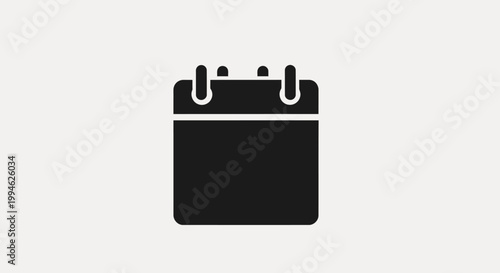 Simple black calendar icon on a light background representing schedule management