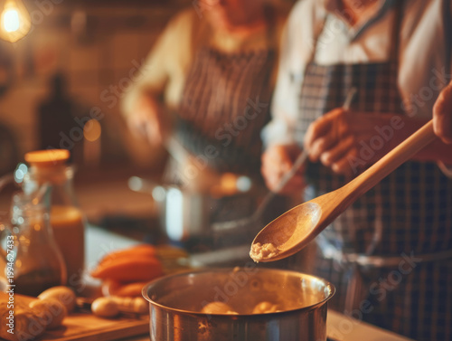 Cooking Together in a Cozy Kitchen 